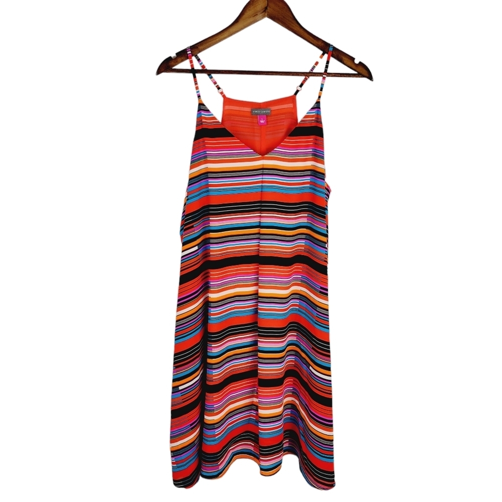 ❤️ Vince Camuto striped multicolored dress size L - Picture 2 of 14